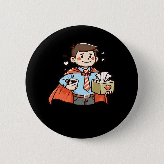 Emotionale Hilfe Coworker Classic Viral Meme Button (Vorderseite)