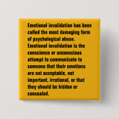 Emotionale Invalidation ist… genannt worden Button (Vorderseite)