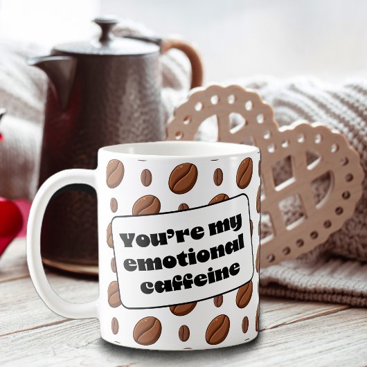 Emotionale Koffein-Kaffeebohnen-Dekoration Kaffeetasse