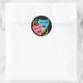 Emotionale Masken Runder Aufkleber (Tasche)