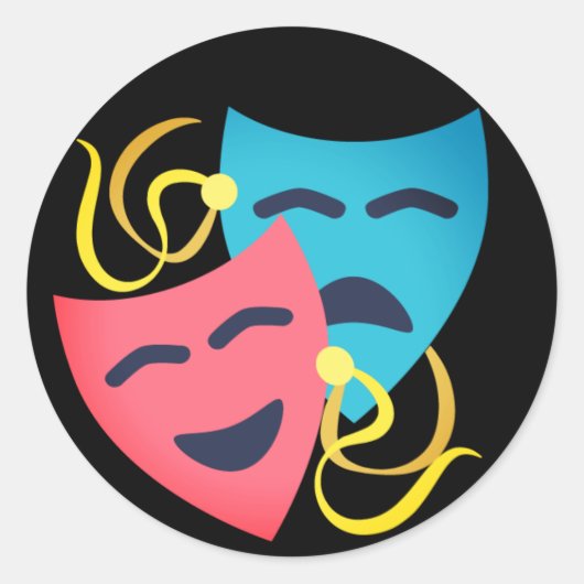 Emotionale Masken Runder Aufkleber (Vorderseite)