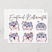 Emotionale Rollercoaster Hamster Postkarte (Vorne/Hinten)