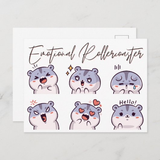 Emotionale Rollercoaster Hamster Postkarte (Vorne/Hinten)