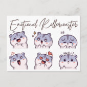 Emotionale Rollercoaster Hamster Postkarte (Vorderseite)