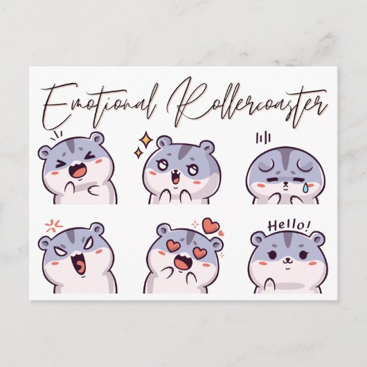 Emotionale Rollercoaster Hamster Postkarte (Vorderseite)
