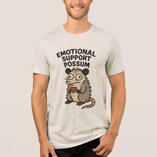 Emotionale Stützpossummasche Tri-Blend Shirt (Vorderseite)