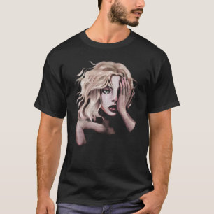 Emotionale Tränen-Mädchen-Porträt-Kunst Grafik T-Shirt