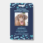 Emotionale Unterstützung Foto-ID des Tierdienstes Ausweis (Vorderseite)