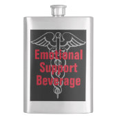 Emotionale Unterstützung Getränke Funny Liquor Fla Flachmann (Vorderseite)