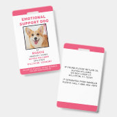 Emotionale Unterstützung Hund-ID Personalisiertes Ausweis (Vorder- & Rückseite)