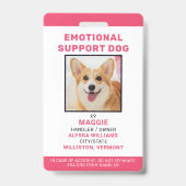 Emotionale Unterstützung Hund-ID Personalisiertes Ausweis (Vorderseite)
