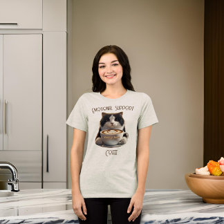 Emotionale Unterstützung Kaffee lustige Katze Psyc Tri-Blend Shirt