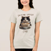 Emotionale Unterstützung Kaffee lustige Katze Psyc Tri-Blend Shirt (Vorderseite)