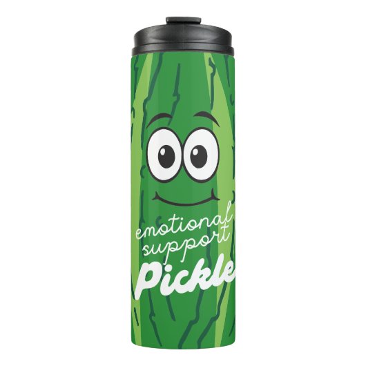 Emotionale Unterstützung Pickle Funny Green Thermosbecher (Vorderseite)