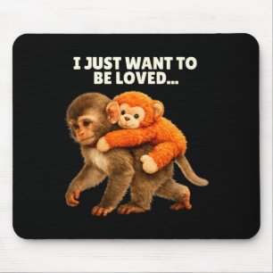 Emotionale Unterstützung süßer Affe Baby Punch-Hug Mousepad