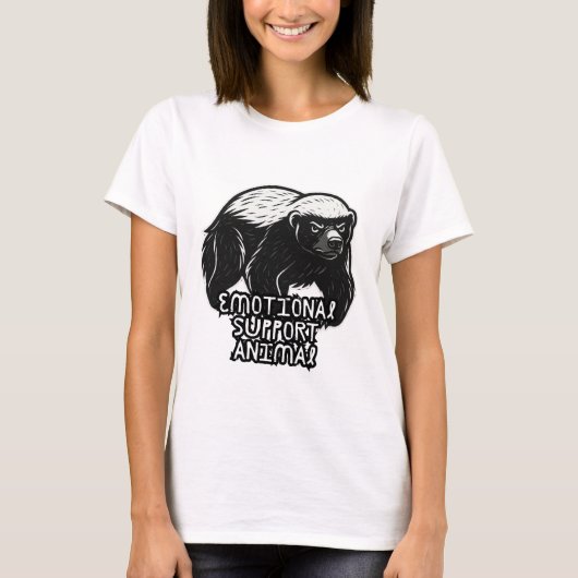 Emotionale Unterstützung Tier Wut Honey Badger Fun T-Shirt (Vorderseite)