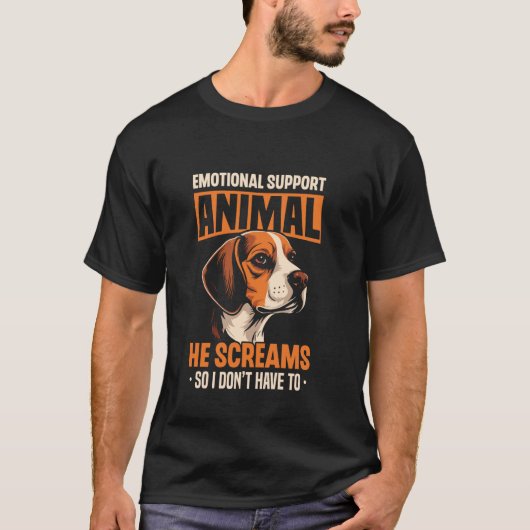Emotionale Unterstützung Tierhund Lover Beagle Hun T-Shirt (Vorderseite)