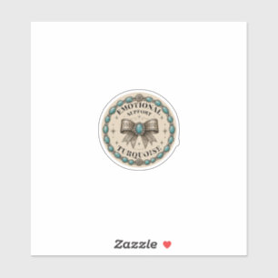Emotionale Unterstützung Türkis Western-Design Aufkleber