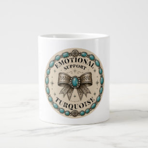 Emotionale Unterstützung Türkis Western Design Jumbo-Tasse