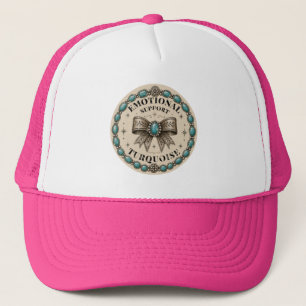 Emotionale Unterstützung Türkis Western Design Truckerkappe