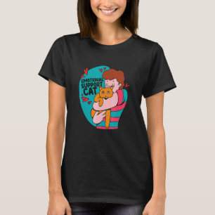 Emotionale Unterstützungs-Katze. Knuddelnde orange T-Shirt