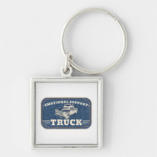Emotionale Unterstützungs-LKW-Vintage-Patch-Design Schlüsselanhänger