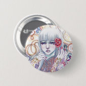 Emotionaler Blumen-Knopf Button (Vorne & Hinten)