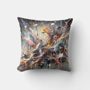 Emotionaler Farbschlag - Abstrakter Expressionist  Kissen
