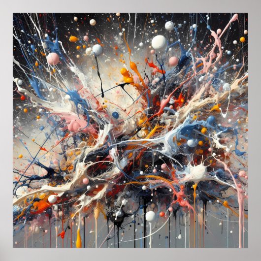 Emotionaler Farbschlag - Abstrakter Expressionist Poster (Vorne)