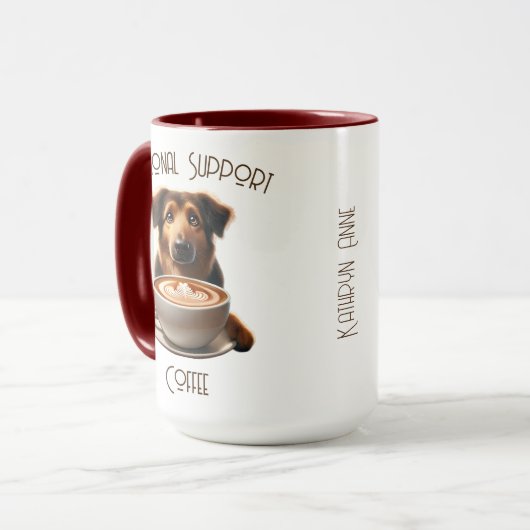 Emotionaler Support Coffee Niedlich Mocha Tasse (Vorderseite Links)