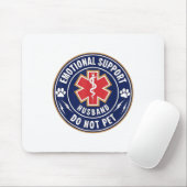 Emotionaler Support - Ehemann kann Service Dog L Mousepad (Mit Mouse)