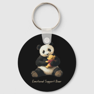 Emotionaler Unterstützungs-Panda-Bär hält einen sü Schlüsselanhänger