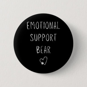 Emotionaler Unterstützungsbär! Heart Paw Print Wra Button