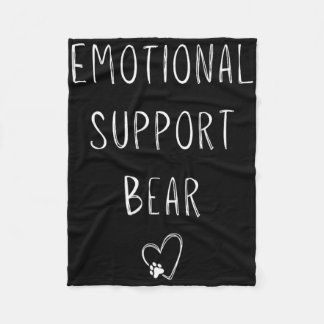 Emotionaler Unterstützungsbär! Heart Paw Print Wra Fleecedecke