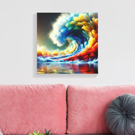 Emotionaler Vortex: Cinematische Welle von Farben Leinwanddruck