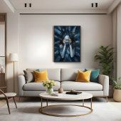 Emotionales Abstraktes Portrait - Surreal Blue Art Poster