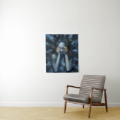Emotionales Abstraktes Portrait - Surreal Blue Art Wandteppich (Beispiel)