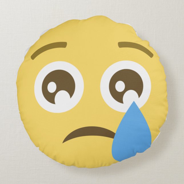 Emotionales emoji rundes Kissen (Rückseite)