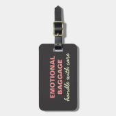 Emotionales Gepäck: Vorsicht - rosa, gelb Gepäckanhänger (Vorderseite vertikal)