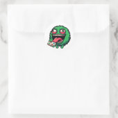 emotionales Monster Runder Aufkleber (Tasche)