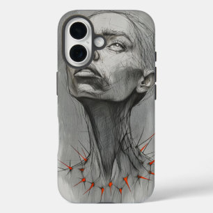 emotionales Porträt mit Dorn iPhone 16 Hülle