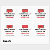 Emotionally Fluent In Sarcasm Funny Sticker (Blatt)