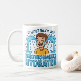 Emotionally Hydrated Funny Crying Cartoon Kaffeetasse
