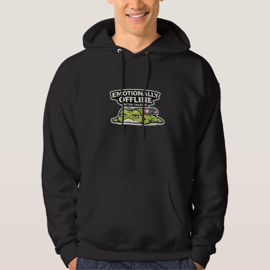 Emotionally Offline After Talking Frog Design Hoodie (Vorderseite)