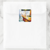 Emotionell zu motivieren, Logik zu rechtfertigen Quadratischer Aufkleber (Tasche)