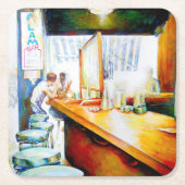 Emotionell zu motivieren, Logik zu rechtfertigen Rechteckiger Pappuntersetzer (Vorderseite)