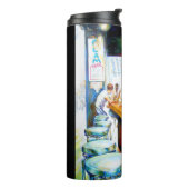 Emotionell zu motivieren, Logik zu rechtfertigen Thermosbecher (Nach links gedreht)