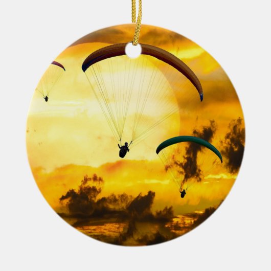 Emotionen Adventure Fly Parachute Paragliding Keramikornament (Vorne)