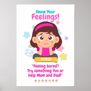 Emotionen bei Kindern mit Langeweile Poster