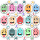 Emotionen Farbige Gesichter Aufkleber (Vorderseite)